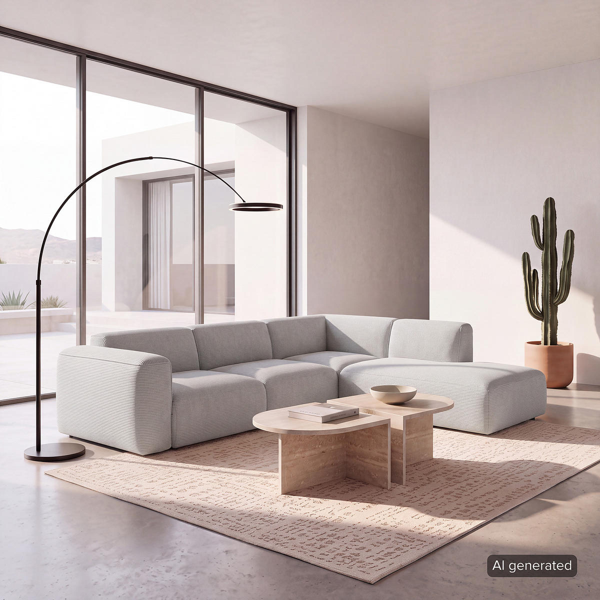 3-SITZER ECKSOFA mit Recamiere - Schwarz/Grau, Kunststoff/Textil (295/231cm) - home24