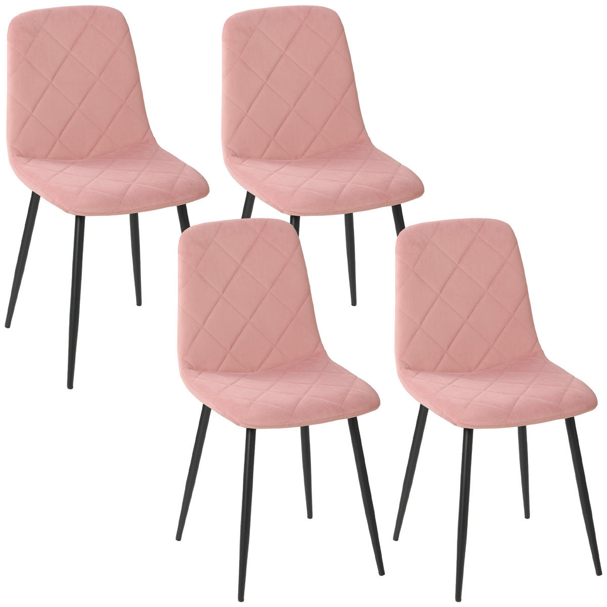 ESSZIMMERSTÜHLE 4er-Set Rosa 45.0/54.0/87.0 cm - Rosa, Textil (54/87/45cm)
