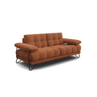 SOFA BUBBARA 2,5-Sitzer, rostrot - Schwarz/Orange, Holz/Textil (215/87/96cm) - Courtois Laville
