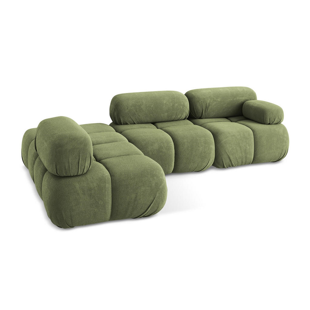 Thumbnail - Makamii Ecksofa, Grün, Textil, 3-Sitzer, Füllung: Schaumstoff, L-Form, Ottomane links, 285x190 cm, Made in EU, Wohnzimme...