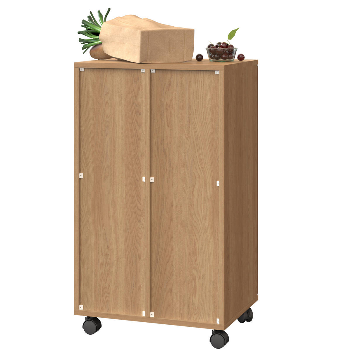KOMODAIĆ za otpad od MDF-a, 46,7/35/80 cm, prirodni hrastov dekor, na kotačićima - prirodne boje, drvni materijal (46/80/35cm) - Modenvie