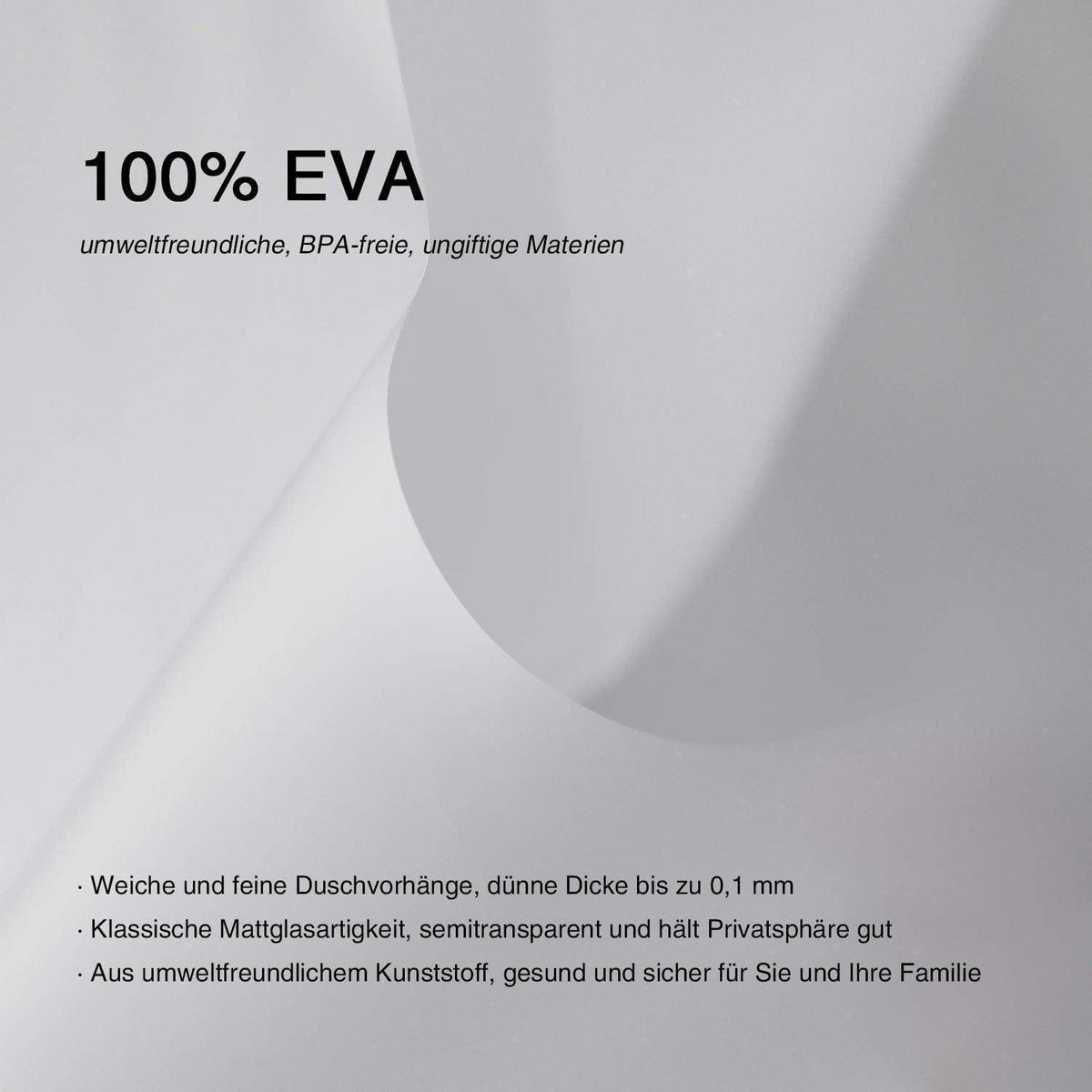 DUSCHVORHANG mattglasartig 120 x 180 cm - Transparent, Kunststoff (120/180cm)