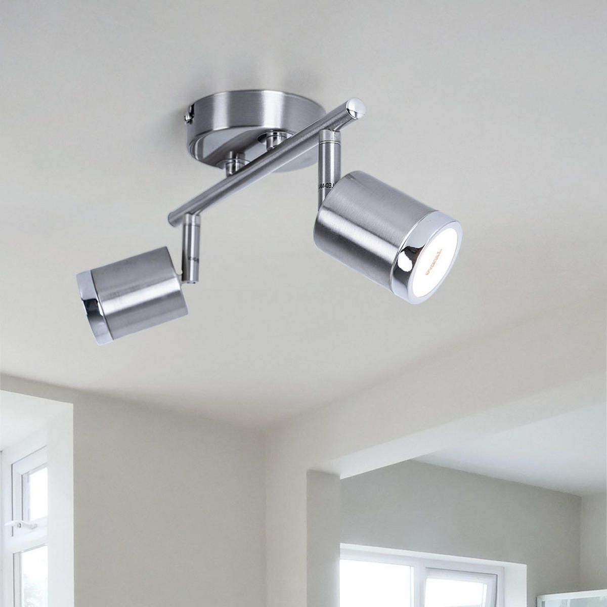 LED DECKENLEUCHTE Port Alu Silber - Silberfarben, Metall (43.5/8/14cm) - Wofi