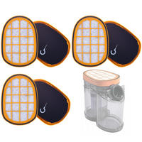 FILTER FC5005/01 3er-Set, waschbar, Schaumstofffilter, Rahmenfilter, Nass/Trocken, Ersatz - Multicolor, Kunststoff/Metall (10/10/10cm)