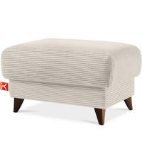 HOCKER GUSTAVO II, Cremefarbig - Creme/Braun, Holz/Holzwerkstoff (92/49/92cm) - KONSIMO®