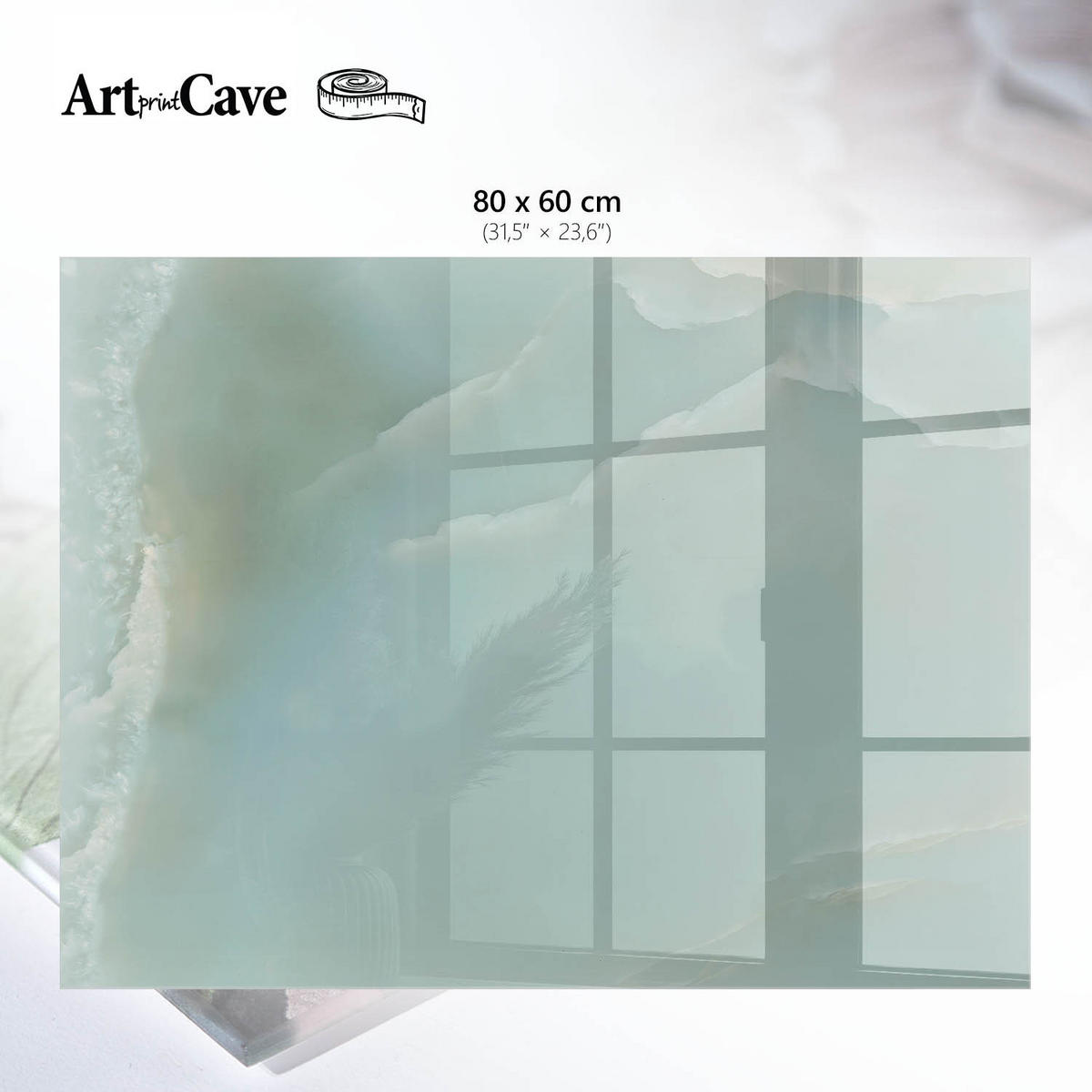 GLASPLATTE 80x60 cm – Frostige Eleganz - Grün, Glas (0.4/80/60cm) - ArtPrintCave
