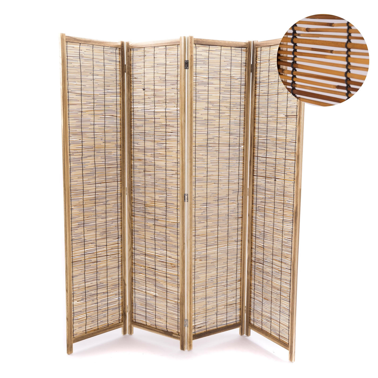 RAUMTEILER Gran Playa 4-teilig Schilfrohr braun - Braun, Holz (160/170/3cm) - CREEDWOOD
