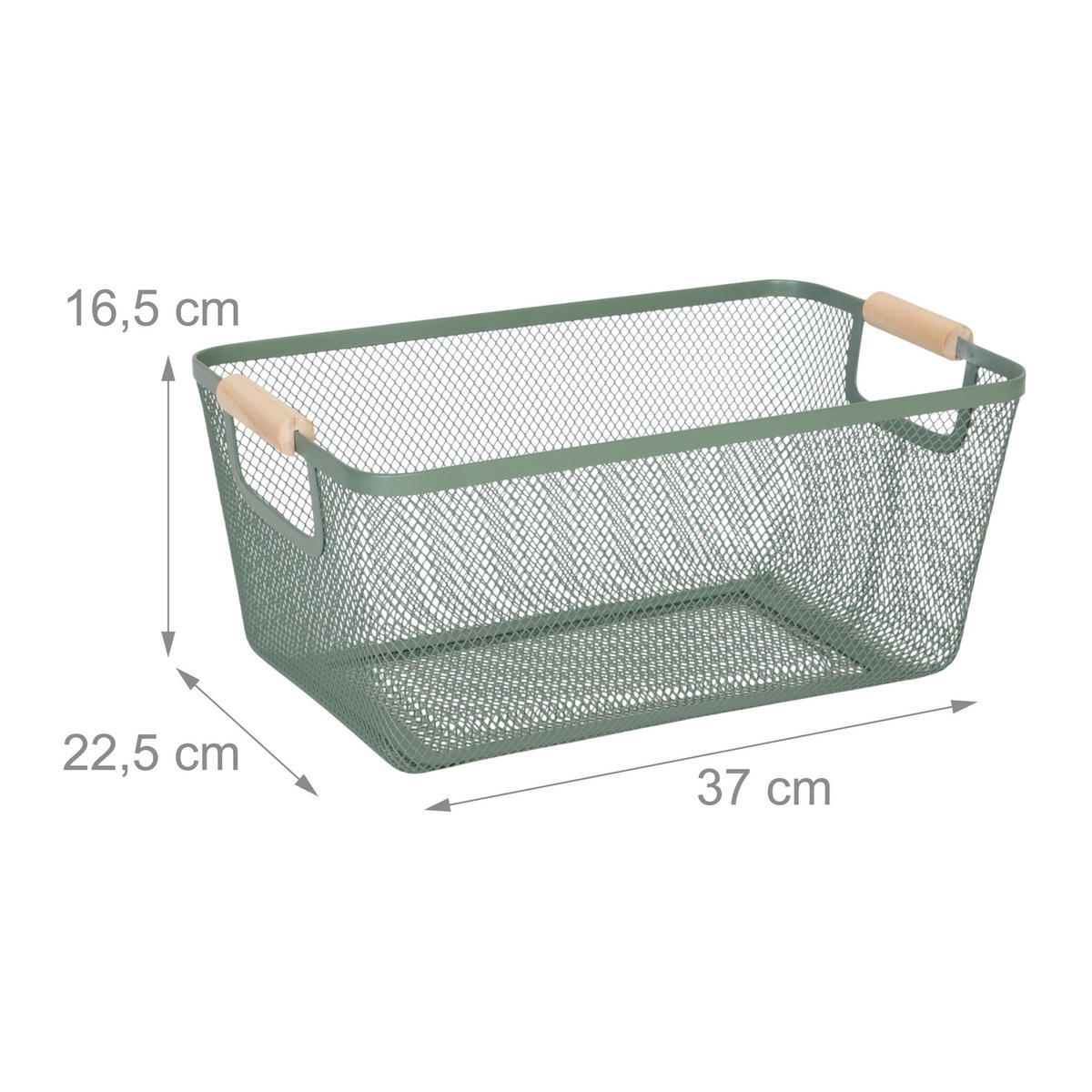 DRAHTKORB - Türkis, Holz/Metall (37/16.5/22.5cm) - Relaxdays
