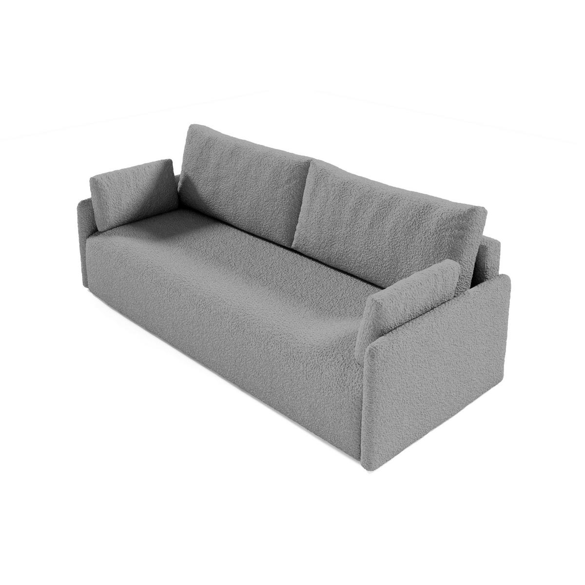 SOFA aus Bouclé-Stoff Femmo 4 Sitzer, Graphit - Graphitfarben, Textil (86/91/205cm) - Fedve