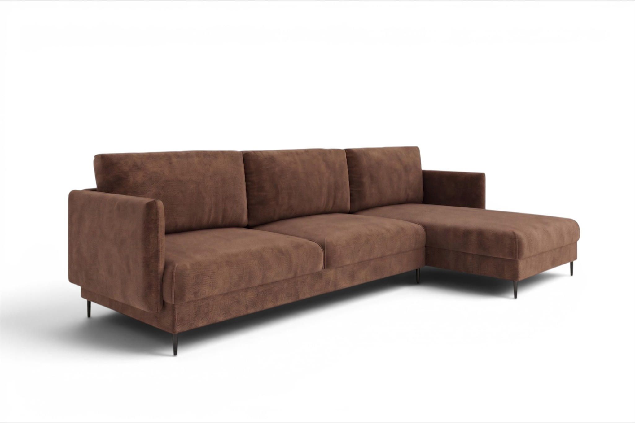 ECKSOFA Helmer In Stoff Vibe - Braun, Holzwerkstoff/Textil (293/164cm) - Fun Möbel
