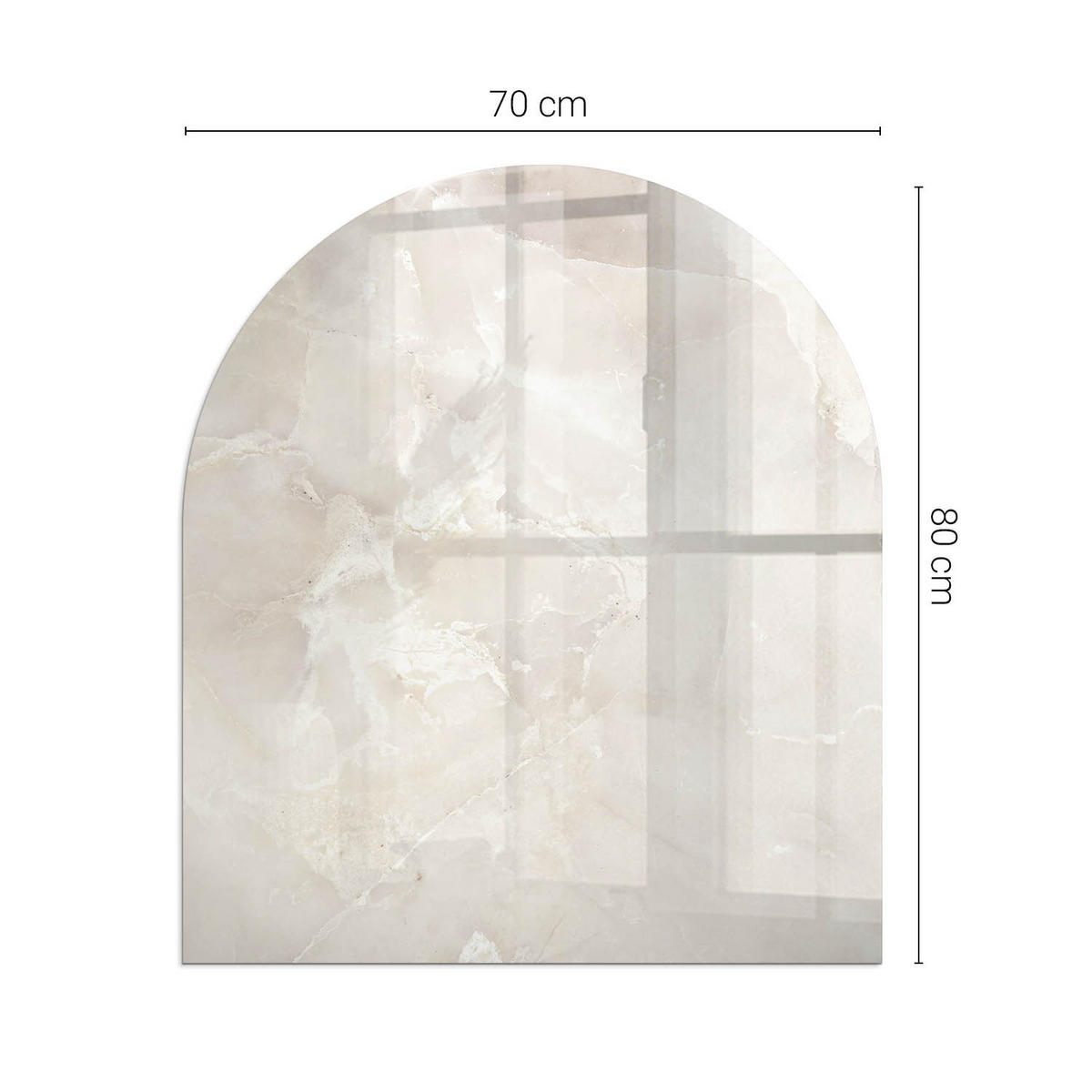 GLASPLATTE für Kamin 80x70 cm - Creme, Glas (80/70/0.4cm) - TULUP