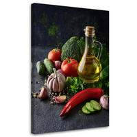 WANDBILD gemüseküche - Multicolor, Textil (40/60cm) - Feeby