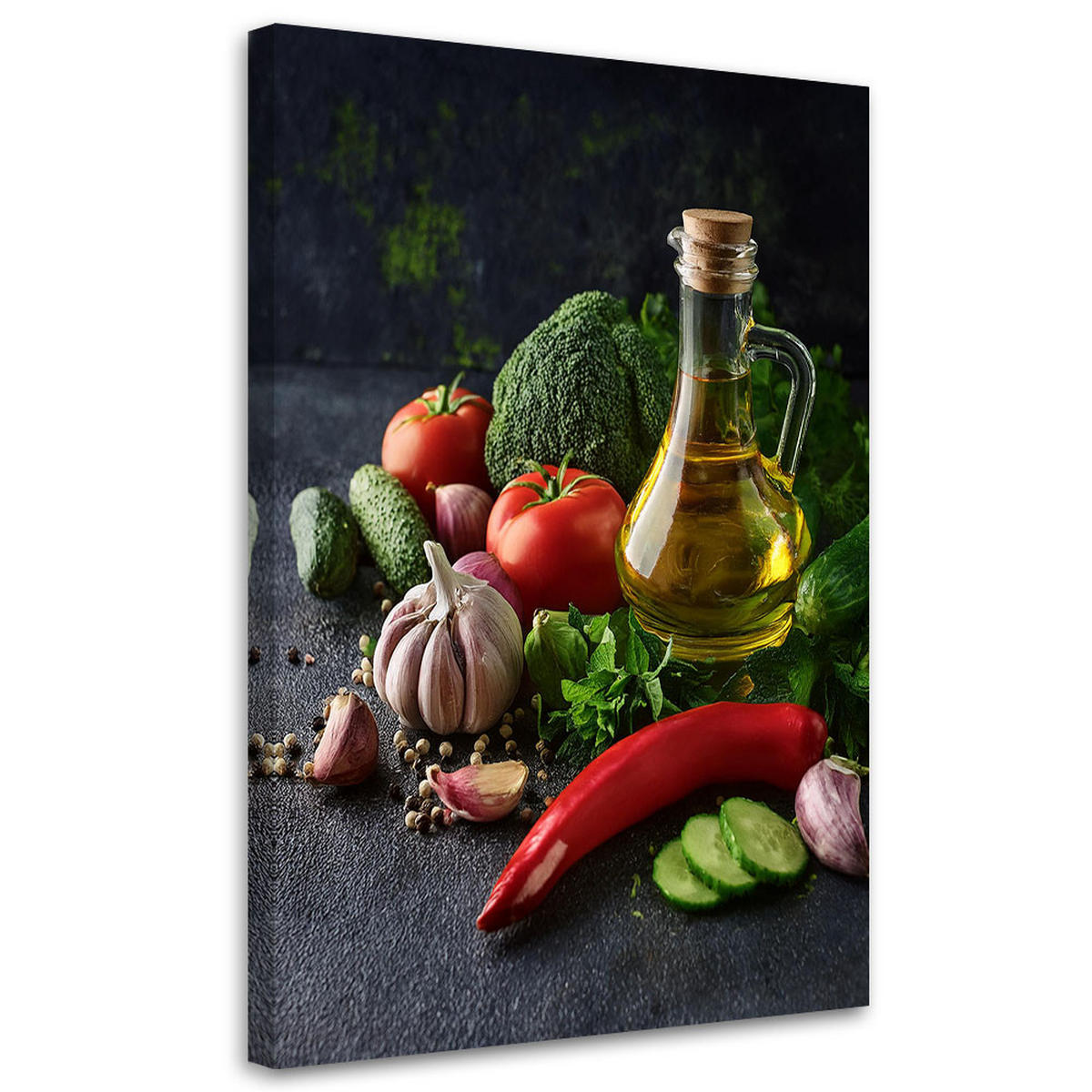 WANDBILD gemüseküche - Multicolor, Textil (40/60cm) - Feeby