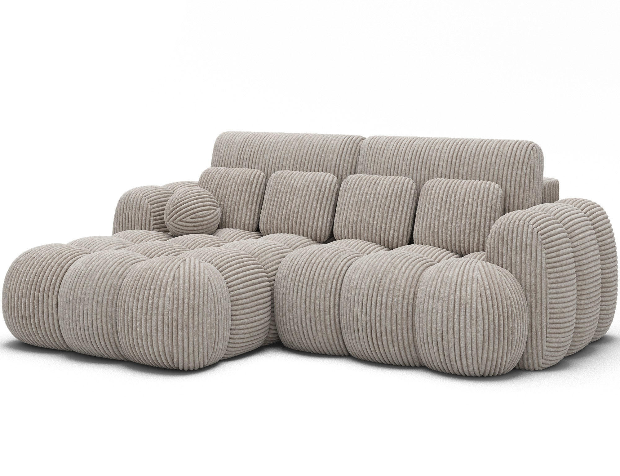 ECKSOFA COVELION L-Form – Schlaffunktion, Bettkasten, Wellenfederung, HR-Kaltschaum, inkl. Kissen, moderner Wohnkomfort - Champagner, Kunststoff (260/167cm) - Wohnideebilder