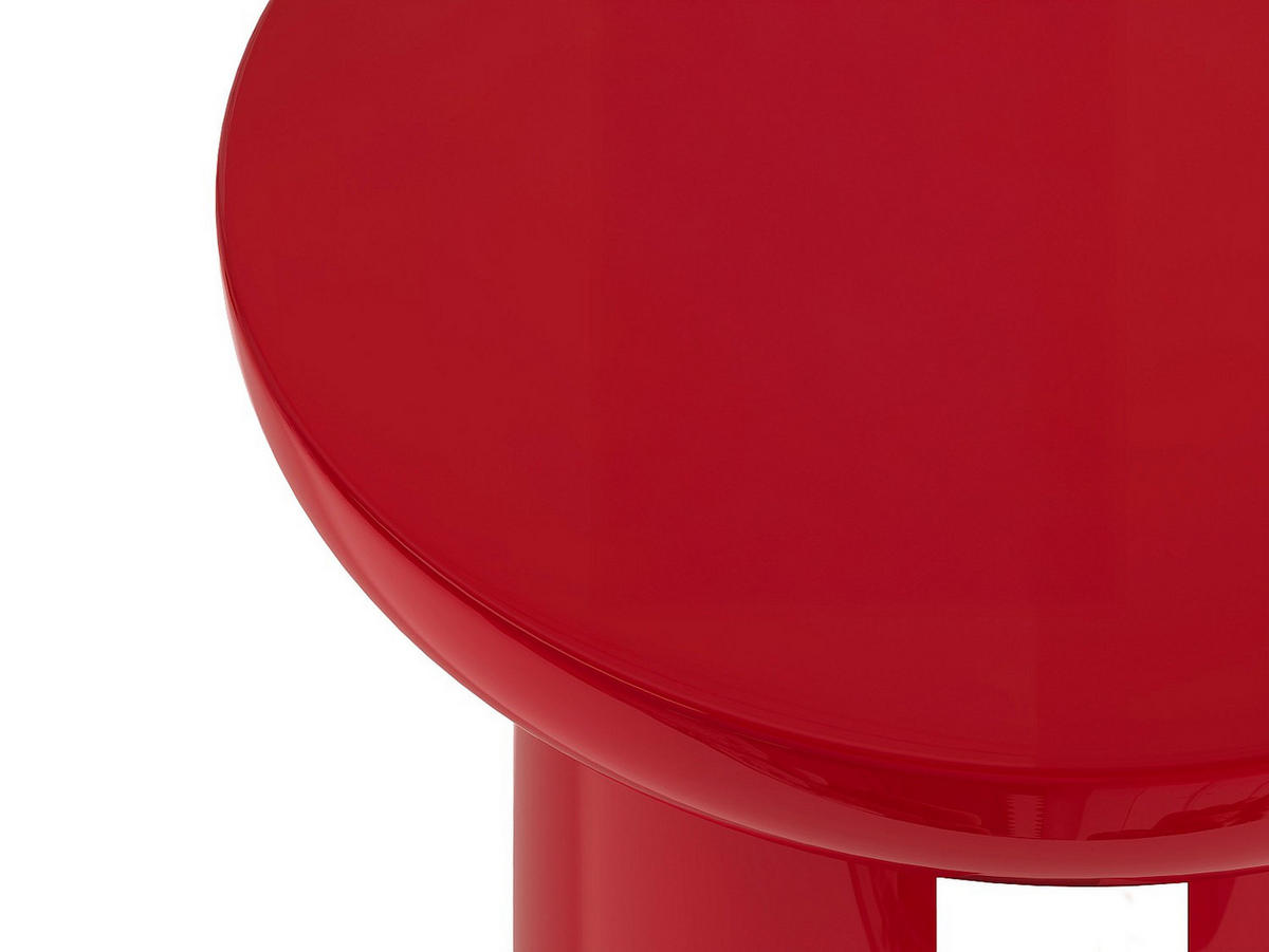 BEISTELLTISCH - 50 cmcm x 50 cmcm - Holz, Platte - Rot - DERLALI - Rot, Holz (50/50/45cm) - Vente-Unique