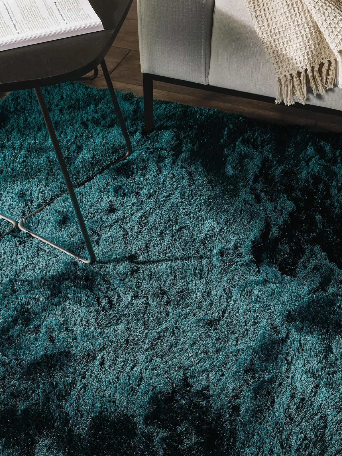 HOCHFLORTEPPICH Whisper Türkis 300x400 cm - Türkis, Textil (300/400cm) - benuta Nest