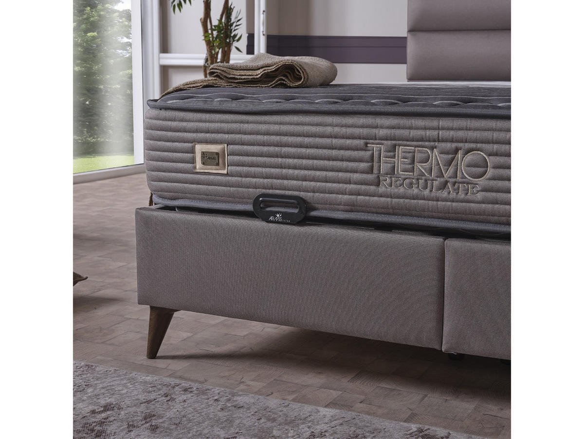 POLSTERBETTSET Thermo Regulate 120x200 Grau - Grau, Textil/Metall (120/200cm) - Villa Möbel