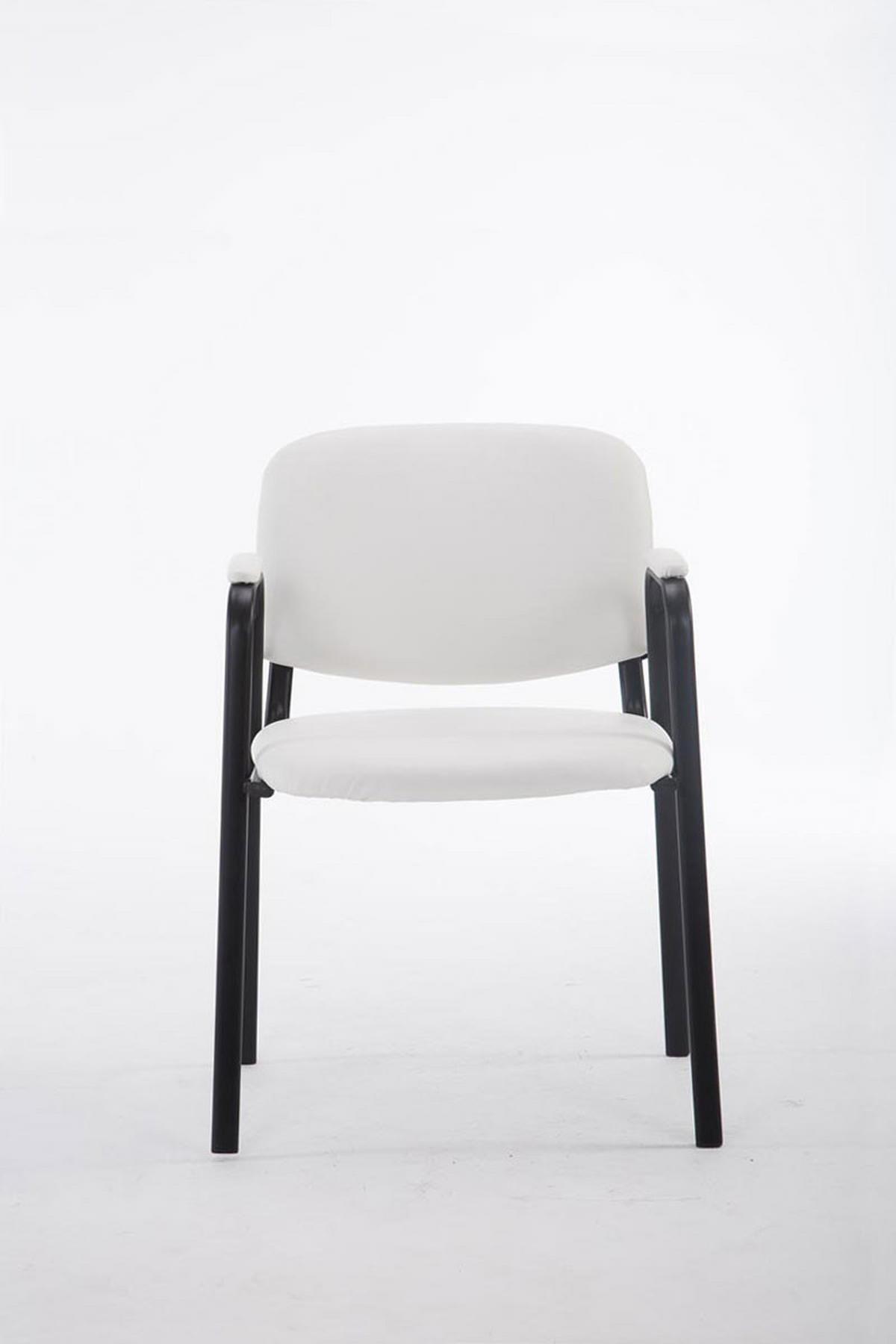 BESUCHERSTUHL Keen PRO, Kunstleder mit Armlehne - Gestell Schwarz / Bezug Weiß - Schwarz/Weiß, Textil/Metall (53/79/53cm) - TPFLiving