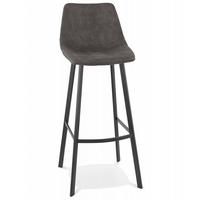 BARHOCKER Mikrofaser Sitz mit Metallgestell, Anthrazit 43x50,5x100 cm - Anthrazit/Schwarz, Textil/Metall (43/100/51cm) - KADIMA DESIGN