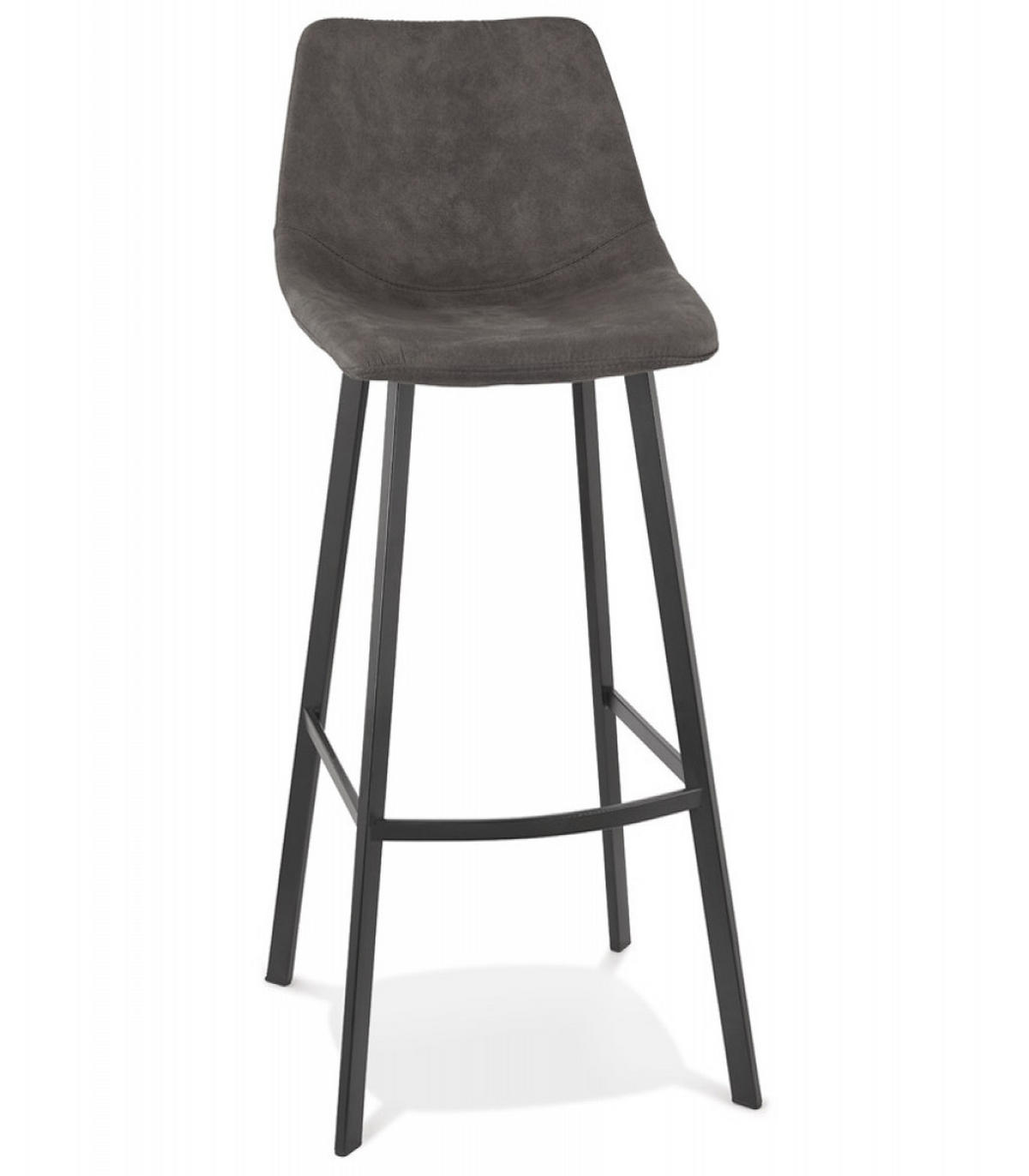 BARHOCKER Mikrofaser Sitz mit Metallgestell, Anthrazit 43x50,5x100 cm - Anthrazit/Schwarz, Textil/Metall (43/100/51cm) - KADIMA DESIGN