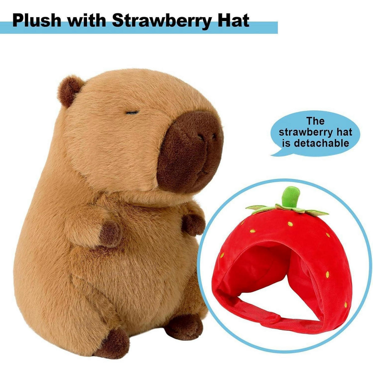 PLÜSCHTIER Capybara Erdbeere 35 cm - Multicolor, Textil (35/35cm)
