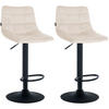 BARHOCKER 2er Set Samt creme - Creme/Schwarz, Textil/Metall (43/87/46.5cm) - CLP