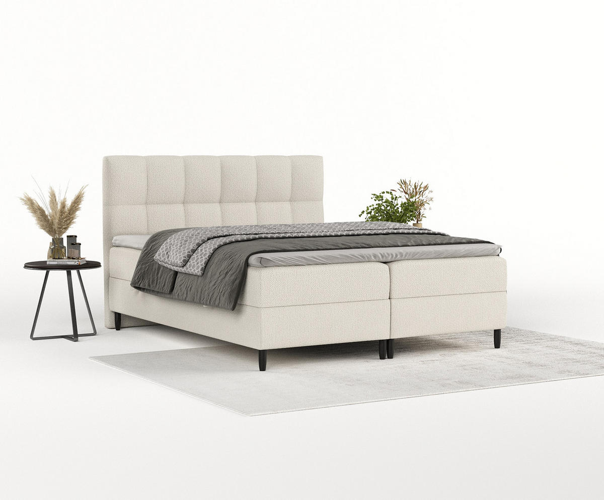 BOXBETT Arlette Beige 160/200 cm - Beige/Schwarz, Holz/Holzwerkstoff (160/200cm) - Maison de Reve