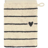 WASCHLAPPEN HEART BEATS LINES & HEARTS 6276 BASALT - 37 - Grau, Textil (16/22cm) - Cawoe
