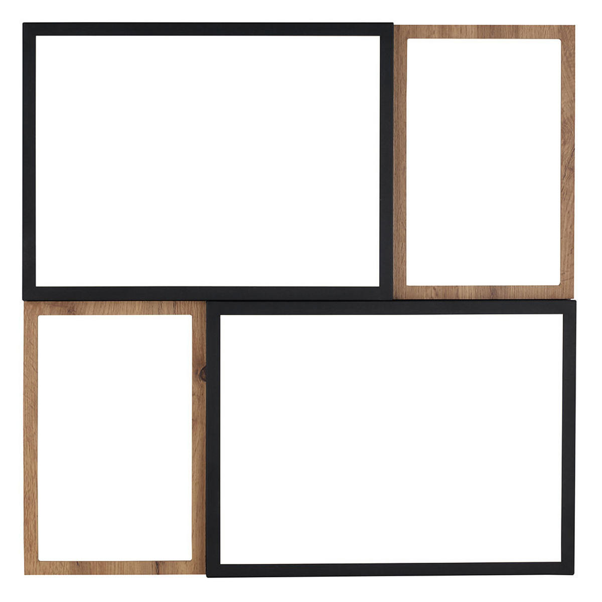 LED DECKENLEUCHTE Metall Schwarz-matt Holzoptik - Schwarz, Metall (60/60/9cm) - Globo Lighting