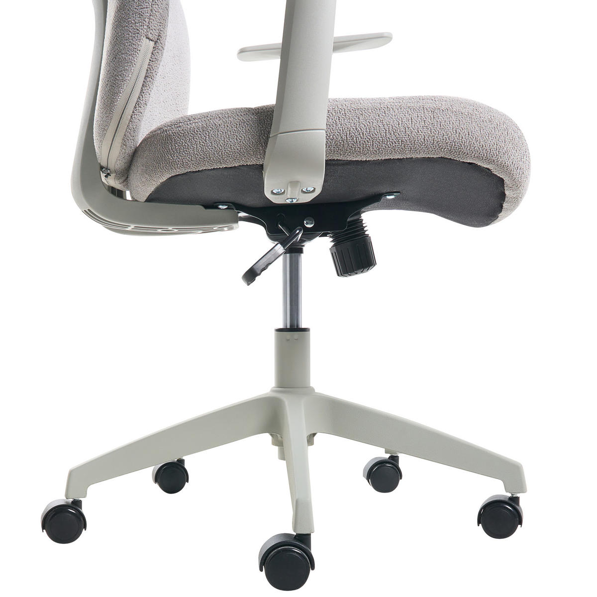 BÜROSTUHL Stoff Hellgrau Lexor - Weiß, Textil (60/93/60cm) - Beliani