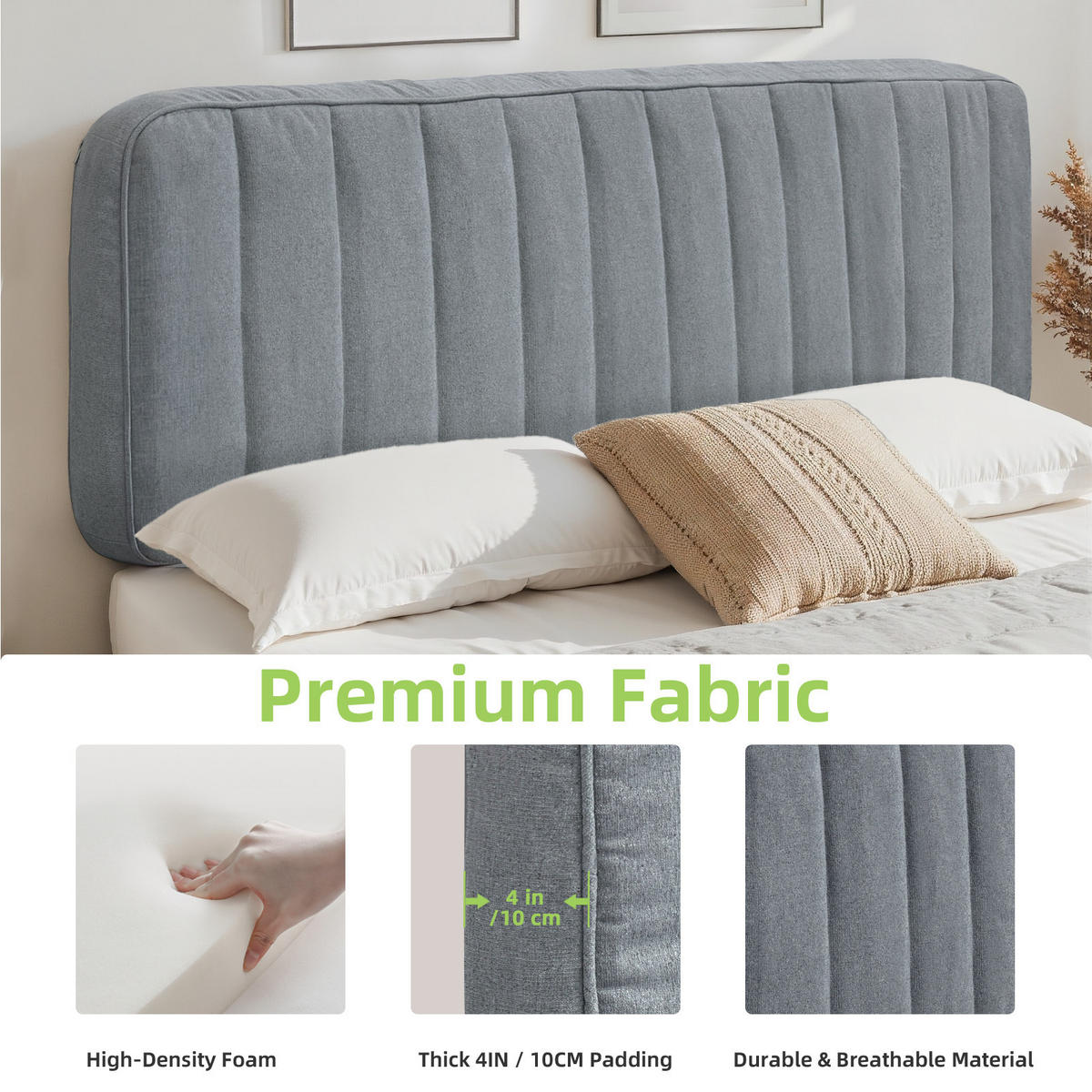 KOPFTEIL Kaschmir-Leinen-Mischgewebe 60*123cm - Grau, Textil (10/60/120cm) - Vercart