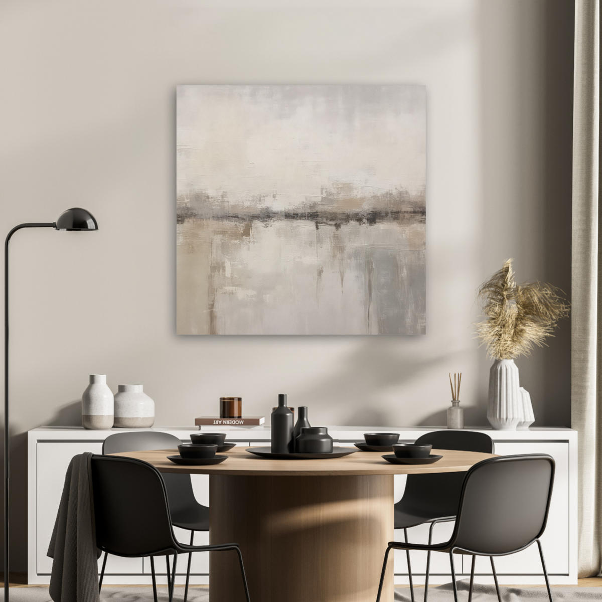 AKUSTIKBILD Moderne Kunst - Abstrakt - Beige Akustikpaneele 80x80 cm - Beige, Kunststoff (80/80/0.9cm) - MuchoWow
