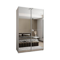 SCHWEBETÜRENSCHRANK 245,5/160/64 2-türig - Silberfarben/Weiß, Holz/Metall (160/245/64cm) - Abiks Möbel