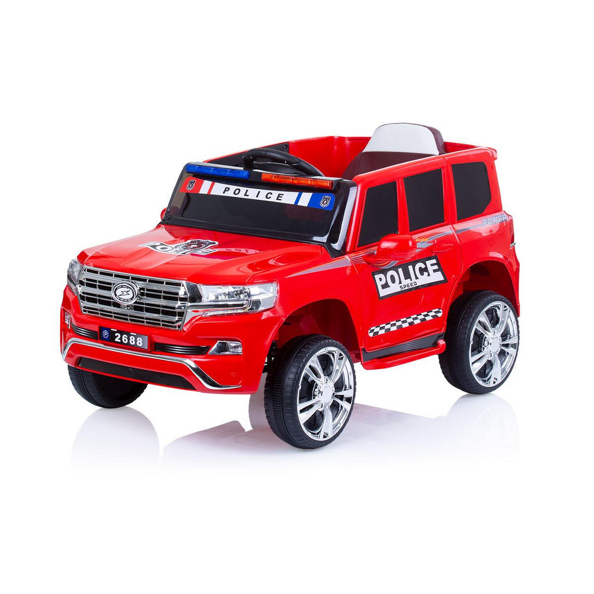 ELEKTROAUTO Patrol rot Fernbedienung, MP3-Anschluss Sicherheitsgurt - Rot, Kunststoff (95/63/51cm) - Chipolino