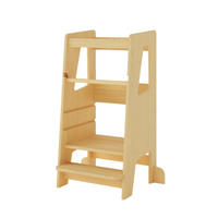 LERNTURM Steppy Höhenverstellbar Montessori Kippschutz natur - Naturfarben, Holzwerkstoff (44/90/44cm) - Sämann – make a difference.