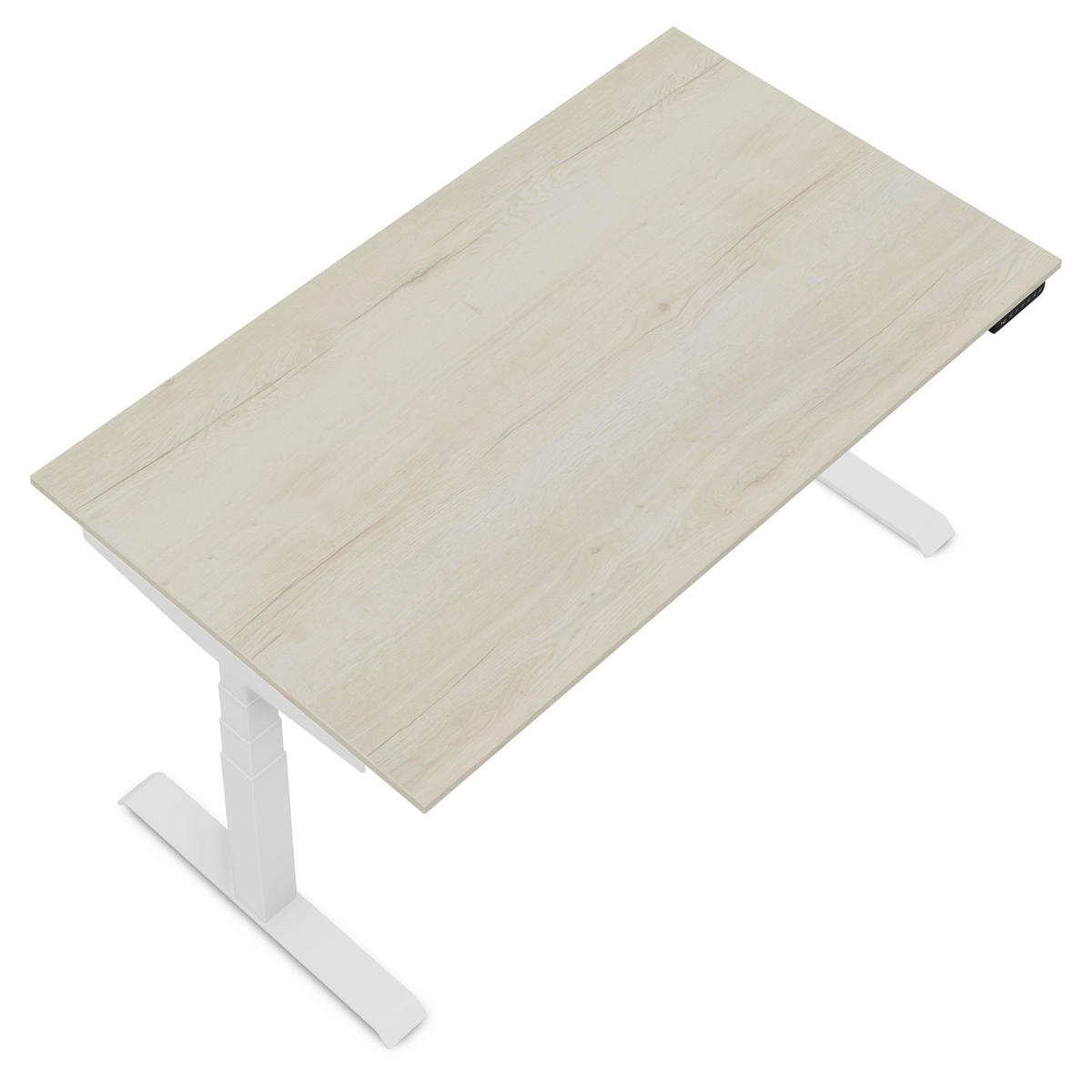 SCHREIBTISCH Elektrisch höhenverstellbarer Kinderschreibtisch JUNIOR Eiche Polar Signalweiß 140/80/52.5-121cm - Eiche Bianco/Weiß, Holzwerkstoff/Metall (80/140/121cm) - ASSMANN