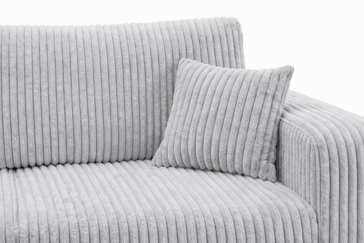 ECKSOFA Mit Schlaffunktion, Cordstoff Tilia, Grau, Links, ROUND ONE XL - Grau, Holz (271/175cm) - Kaiser Möbel