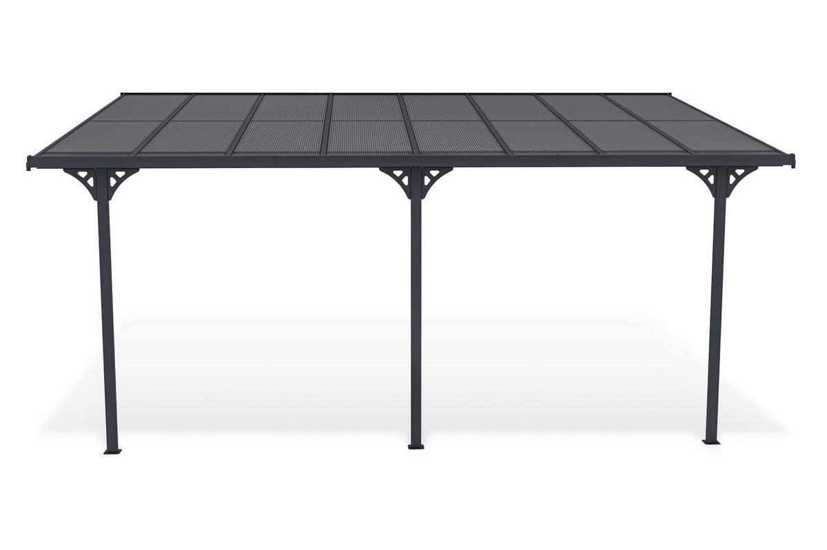 PERGOLA / CARPORT Kleo Grau 5m x 3m - Grau, Metall (495/270/300cm) - Cazeboo