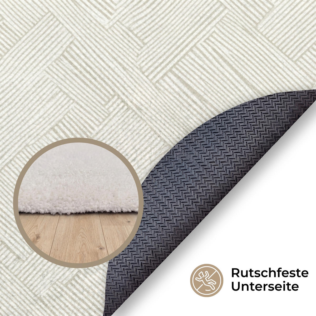 KOBERCE - Textúra - abstraktná - béžová - 90x90 cm - béžová, textil/plast (90/0.4cm) - OnlyWow