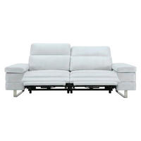 3-SITZER Sofa Virage Echtleder mit 2 x Relaxfunktion Weiß - Weiß, Leder/Metall (212/75/109cm)