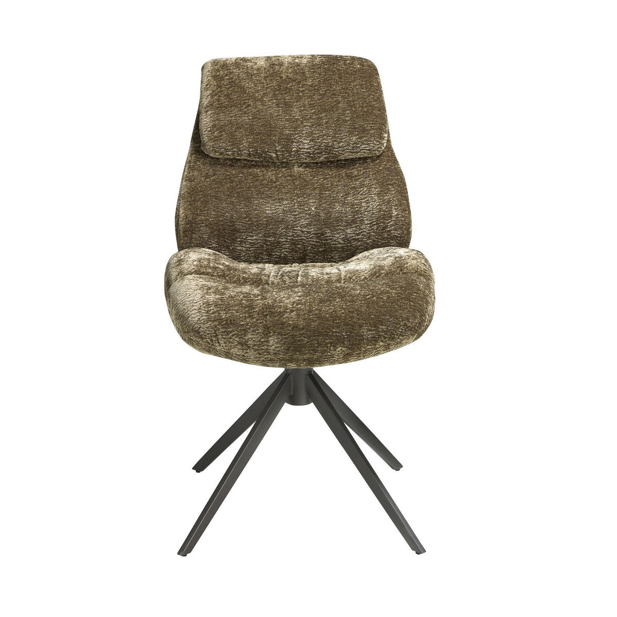 STUHL aus olivgrünem Samt 53/68/94 cm - Schwarz/Olivgrün, Textil/Metall (53/94/68cm) - ANGEL CERDA