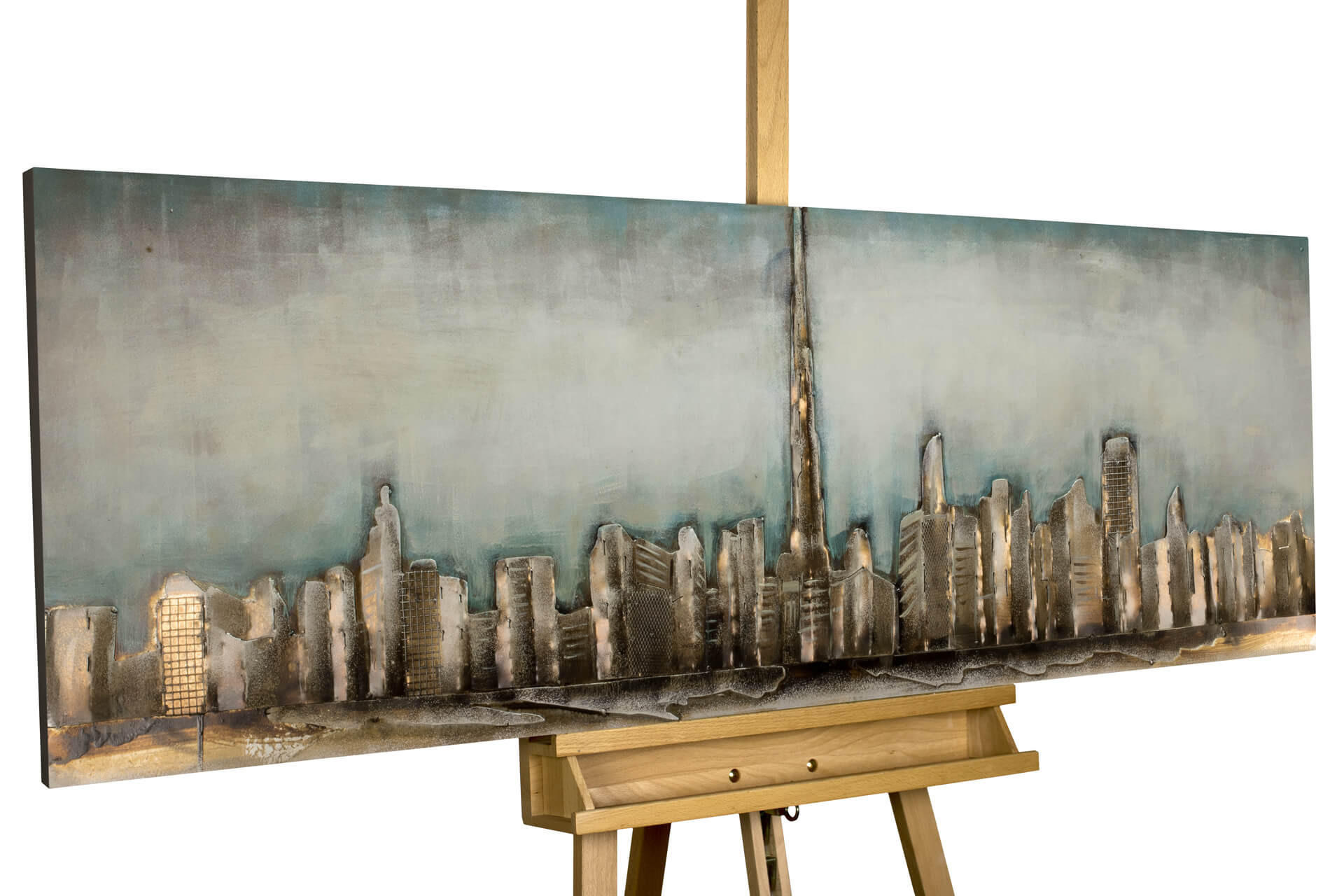 METALLBILD Weiß 150/50 cm - Weiß, Metall (6.4/50cm) - KUNSTLOFT