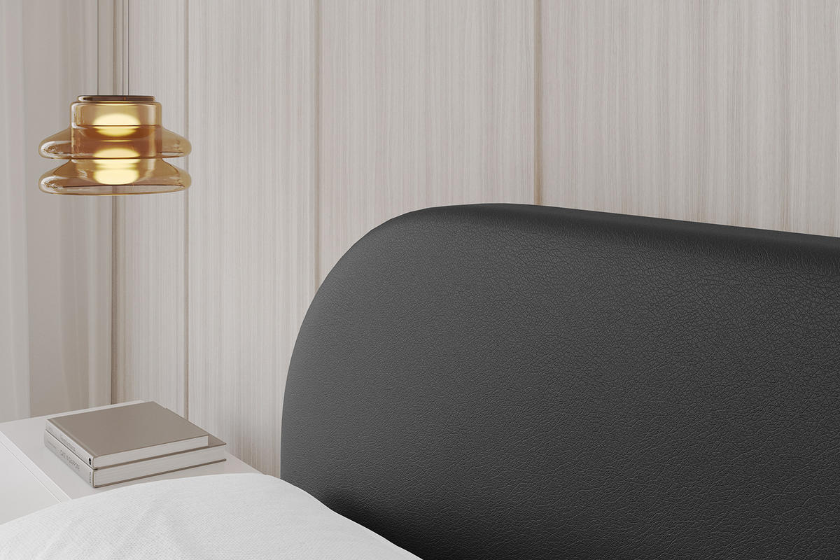 POLSTERBETT mit Bettkasten und Lattenrost, Bett mit Matratze H3/H4 - TIVON-V1 180x200 Schwarz Kunstleder - Schwarz Hochglanz, Holzwerkstoff/Textil (180/200cm) - ALTDECOR