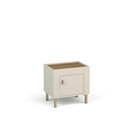 NACHTTISCH Mossa Kaschmir, Eintüriger Nachtkommode - Beige/Goldfarben, Holzwerkstoff (48/47/36cm) - Bettso