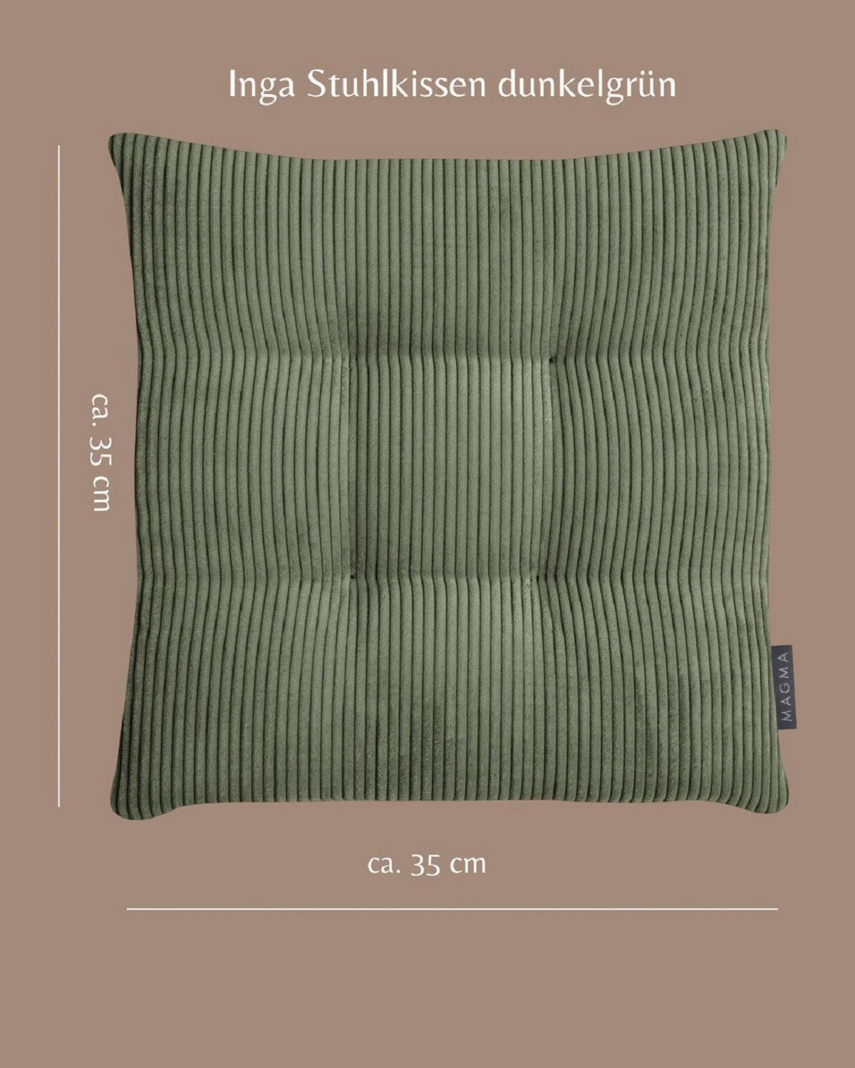 STUHLKISSEN 4er Set Inga - Dunkelgrün, Textil (35/35/5cm) - Magma Heimtexx