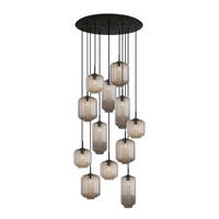 GALERIELEUCHTE Velo 12-flammig Klar Ø 18/20/25cm - Klar/Schwarz, Glas (25/25/27cm) - s.luce