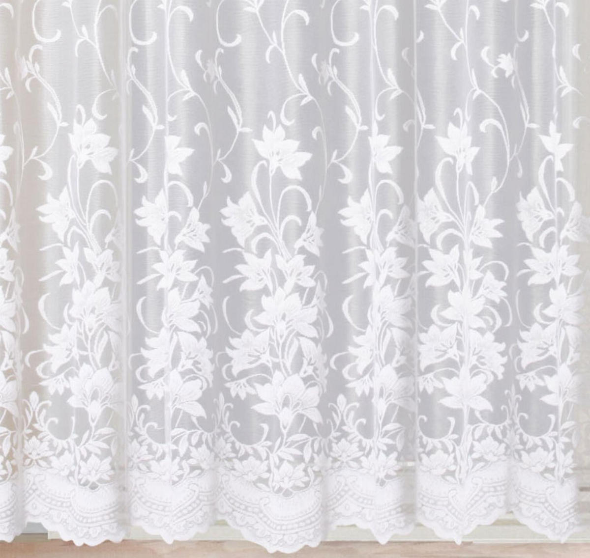 VORHANG BLUMENMUSTER HxB 245x300 cm Weiß - Weiß, Textil (300/245cm) - Gardinenbox