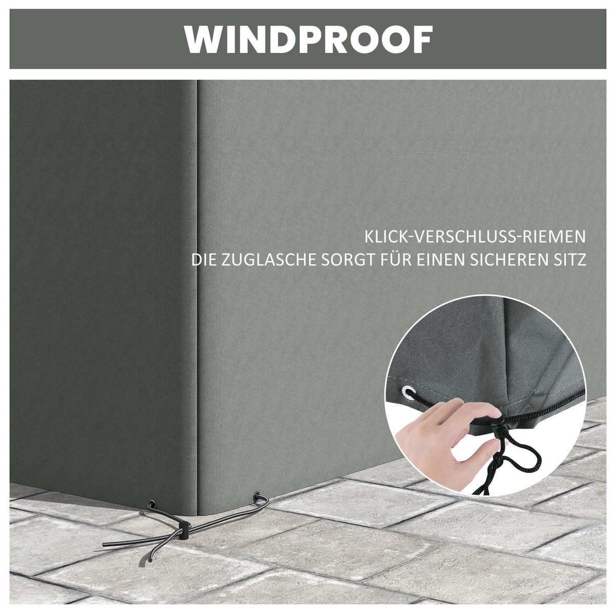 SCHUTZHÜLLE Dunkelgrau 275/205/90 cm - Dunkelgrau, Textil (205/90/275cm) - Outsunny