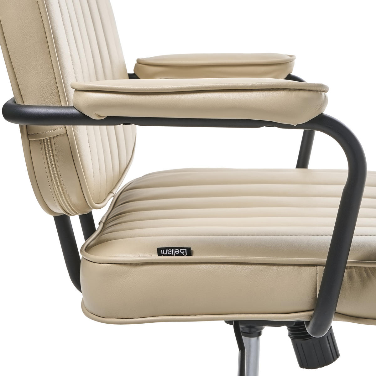 KANCELÁŘSKÁ ŽIDLE Umělá kůže Béžová Berne - béžová, plast (60/80/60cm) - Beliani