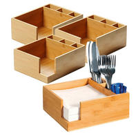 BESTECKBOX, 6 Stück - Bambus, 18 x 18cm - Naturfarben, Holz (21.5/9/18cm) - Kesper